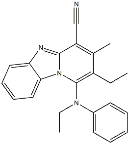 2-ethyl-1-(ethylanilino)-3-methylpyrido[1,2-a]benzimidazole-4-carbonitrile 结构式