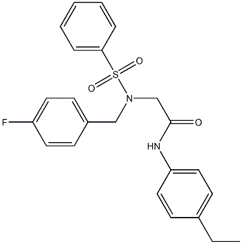 N-(4-ethylphenyl)-2-[(4-fluorobenzyl)(phenylsulfonyl)amino]acetamide 结构式