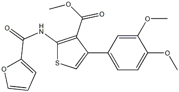 methyl 4-(3,4-dimethoxyphenyl)-2-(2-furoylamino)-3-thiophenecarboxylate 结构式