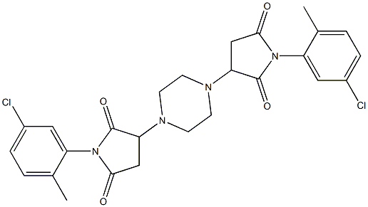 1-(5-chloro-2-methylphenyl)-3-{4-[1-(5-chloro-2-methylphenyl)-2,5-dioxopyrrolidin-3-yl]piperazin-1-yl}pyrrolidine-2,5-dione 结构式