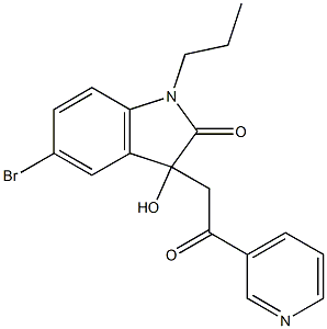 5-bromo-3-hydroxy-3-[2-oxo-2-(3-pyridinyl)ethyl]-1-propyl-1,3-dihydro-2H-indol-2-one 结构式