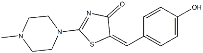 5-(4-hydroxybenzylidene)-2-(4-methyl-1-piperazinyl)-1,3-thiazol-4(5H)-one 结构式