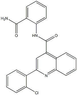 N-[2-(aminocarbonyl)phenyl]-2-(2-chlorophenyl)-4-quinolinecarboxamide 结构式