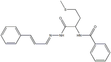 N-(3-(methylsulfanyl)-1-{[2-(3-phenyl-2-propenylidene)hydrazino]carbonyl}propyl)benzamide 结构式