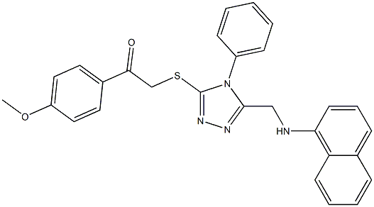 1-(4-methoxyphenyl)-2-({5-[(1-naphthylamino)methyl]-4-phenyl-4H-1,2,4-triazol-3-yl}sulfanyl)ethanone 结构式