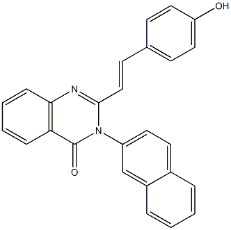 2-[2-(4-hydroxyphenyl)vinyl]-3-(2-naphthyl)-4(3H)-quinazolinone 结构式