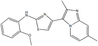 4-(2,7-dimethylimidazo[1,2-a]pyridin-3-yl)-N-(2-methoxyphenyl)-1,3-thiazol-2-amine 结构式