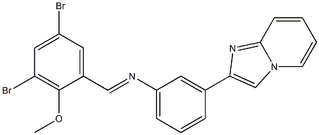 N-(3,5-dibromo-2-methoxybenzylidene)-N-(3-imidazo[1,2-a]pyridin-2-ylphenyl)amine 结构式