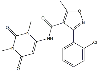 3-(2-chlorophenyl)-N-(1,3-dimethyl-2,6-dioxo-1,2,3,6-tetrahydro-4-pyrimidinyl)-5-methyl-4-isoxazolecarboxamide 结构式