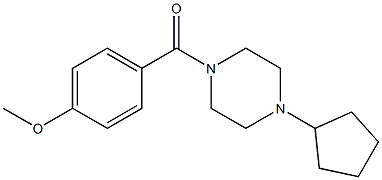 1-cyclopentyl-4-(4-methoxybenzoyl)piperazine 结构式