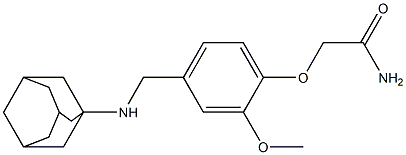 2-{4-[(1-adamantylamino)methyl]-2-methoxyphenoxy}acetamide 结构式