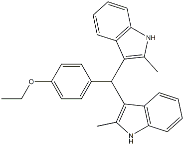 4-[bis(2-methyl-1H-indol-3-yl)methyl]phenyl ethyl ether 结构式