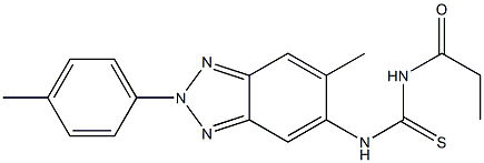 N-[6-methyl-2-(4-methylphenyl)-2H-1,2,3-benzotriazol-5-yl]-N'-propionylthiourea 结构式