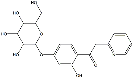 1-(2-hydroxy-4-{[3,4,5-trihydroxy-6-(hydroxymethyl)tetrahydro-2H-pyran-2-yl]oxy}phenyl)-2-(2-pyridinyl)ethanone 结构式