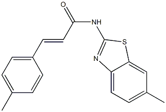 N-(6-methyl-1,3-benzothiazol-2-yl)-3-(4-methylphenyl)acrylamide 结构式