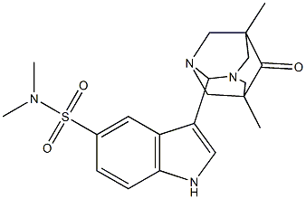 3-(5,7-dimethyl-6-oxo-1,3-diazatricyclo[3.3.1.1~3,7~]dec-2-yl)-N,N-dimethyl-1H-indole-5-sulfonamide 结构式