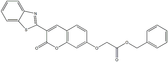 benzyl {[3-(1,3-benzothiazol-2-yl)-2-oxo-2H-chromen-7-yl]oxy}acetate 结构式