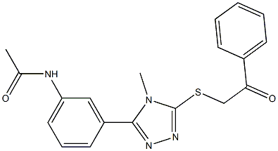 N-(3-{4-methyl-5-[(2-oxo-2-phenylethyl)sulfanyl]-4H-1,2,4-triazol-3-yl}phenyl)acetamide 结构式