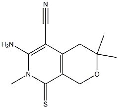 6-amino-3,3,7-trimethyl-8-thioxo-3,4,7,8-tetrahydro-1H-pyrano[3,4-c]pyridine-5-carbonitrile 结构式