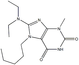 8-(diethylamino)-3-methyl-7-pentyl-3,7-dihydro-1H-purine-2,6-dione 结构式