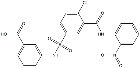3-({[4-chloro-3-({2-nitroanilino}carbonyl)phenyl]sulfonyl}amino)benzoic acid 结构式