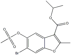 isopropyl 6-bromo-2-methyl-5-[(methylsulfonyl)oxy]-1-benzofuran-3-carboxylate 结构式