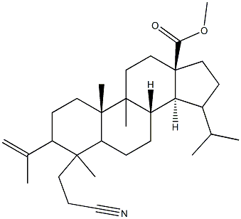methyl 4-(2-cyanoethyl)-3-isopropenyl-15-isopropyl-4,9-dimethylandrostan-18-oate 结构式