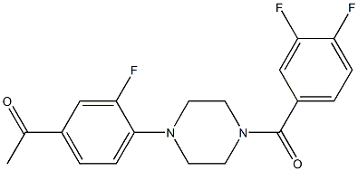 1-{4-[4-(3,4-difluorobenzoyl)-1-piperazinyl]-3-fluorophenyl}ethanone 结构式