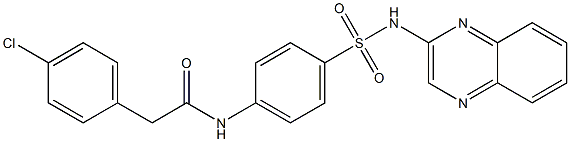 2-(4-chlorophenyl)-N-{4-[(2-quinoxalinylamino)sulfonyl]phenyl}acetamide 结构式