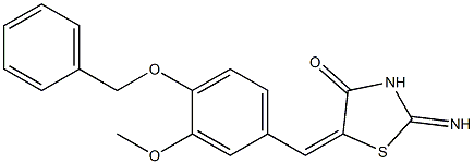 5-[4-(benzyloxy)-3-methoxybenzylidene]-2-imino-1,3-thiazolidin-4-one 结构式