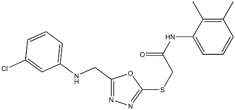 2-({5-[(3-chloroanilino)methyl]-1,3,4-oxadiazol-2-yl}sulfanyl)-N-(2,3-dimethylphenyl)acetamide 结构式