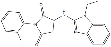 3-[(1-ethyl-1H-benzimidazol-2-yl)amino]-1-(2-iodophenyl)-2,5-pyrrolidinedione 结构式