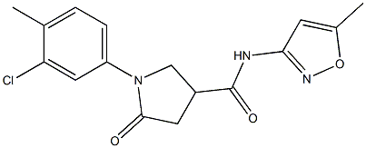 1-(3-chloro-4-methylphenyl)-N-(5-methyl-3-isoxazolyl)-5-oxo-3-pyrrolidinecarboxamide 结构式