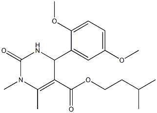 isopentyl 4-(2,5-dimethoxyphenyl)-1,6-dimethyl-2-oxo-1,2,3,4-tetrahydro-5-pyrimidinecarboxylate 结构式