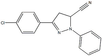 3-(4-chlorophenyl)-1-phenyl-4,5-dihydro-1H-pyrazole-5-carbonitrile 结构式