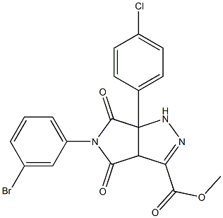 methyl 5-(3-bromophenyl)-6a-(4-chlorophenyl)-4,6-dioxo-1,3a,4,5,6,6a-hexahydropyrrolo[3,4-c]pyrazole-3-carboxylate 结构式