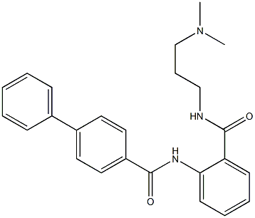 N-[2-({[3-(dimethylamino)propyl]amino}carbonyl)phenyl][1,1'-biphenyl]-4-carboxamide 结构式