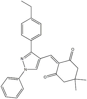 2-{[3-(4-ethylphenyl)-1-phenyl-1H-pyrazol-4-yl]methylene}-5,5-dimethyl-1,3-cyclohexanedione 结构式