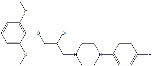 1-(2,6-dimethoxyphenoxy)-3-[4-(4-fluorophenyl)piperazin-1-yl]propan-2-ol 结构式