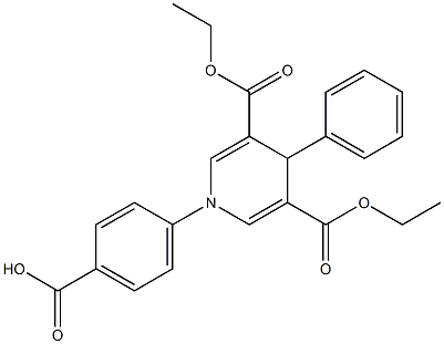 4-(3,5-bis(ethoxycarbonyl)-4-phenyl-1(4H)-pyridinyl)benzoic acid 结构式