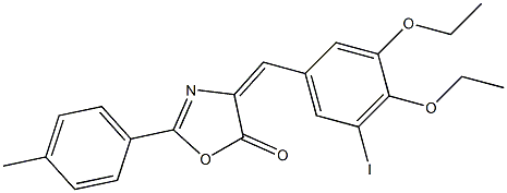 4-(3,4-diethoxy-5-iodobenzylidene)-2-(4-methylphenyl)-1,3-oxazol-5(4H)-one 结构式