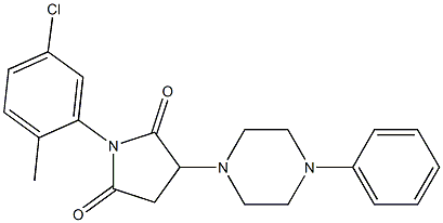 1-(5-chloro-2-methylphenyl)-3-(4-phenyl-1-piperazinyl)-2,5-pyrrolidinedione 结构式