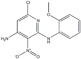 4-amino-6-chloro-3-nitro-2-(2-methoxyanilino)pyridine 结构式