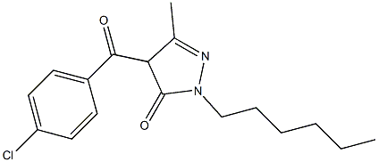 4-(4-chlorobenzoyl)-2-hexyl-5-methyl-2,4-dihydro-3H-pyrazol-3-one 结构式
