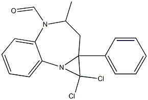 1,1-dichloro-3-methyl-1a-phenyl-1,1a,2,3-tetrahydro-4H-azireno[1,2-a][1,5]benzodiazepine-4-carbaldehyde 结构式