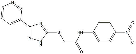 N-{4-nitrophenyl}-2-{[3-(3-pyridinyl)-1H-1,2,4-triazol-5-yl]sulfanyl}acetamide 结构式