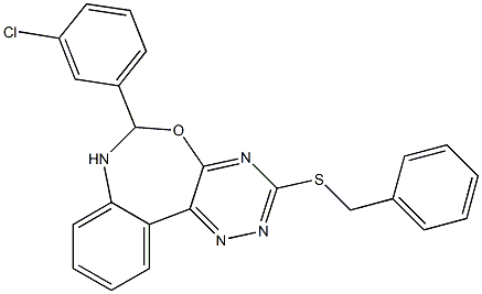 3-(benzylsulfanyl)-6-(3-chlorophenyl)-6,7-dihydro[1,2,4]triazino[5,6-d][3,1]benzoxazepine 结构式