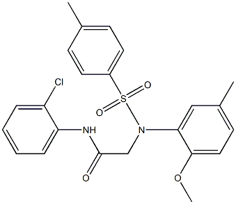 N-(2-chlorophenyl)-2-{2-methoxy-5-methyl[(4-methylphenyl)sulfonyl]anilino}acetamide 结构式