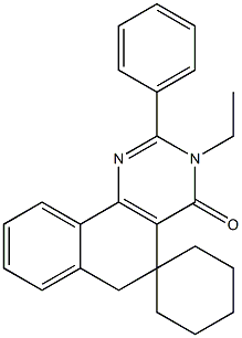 3-ethyl-2-phenyl-5,6-dihydrospiro(benzo[h]quinazoline-5,1'-cyclohexane)-4(3H)-one 结构式