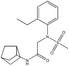 N-bicyclo[2.2.1]hept-2-yl-2-[2-ethyl(methylsulfonyl)anilino]acetamide 结构式